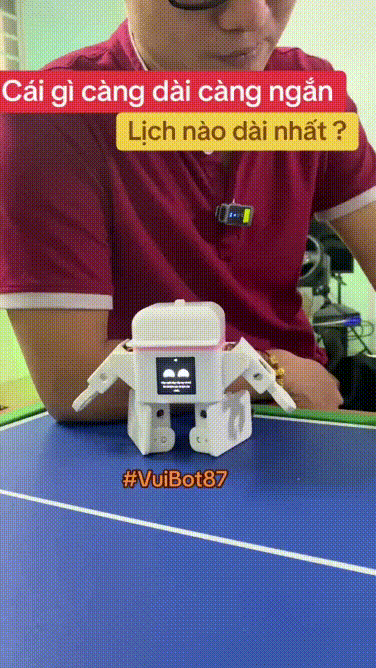 Cái gì càng dài càng ngắn, lịch nào dài nhất #VuiBot87 #dovui #dochoiAI #robotAI