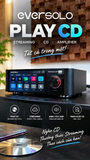Tại sao phải chọn một khi bạn có thể trải nghiệm cả hai? Eversolo Play CD kết hợp ampli tích hợp,...